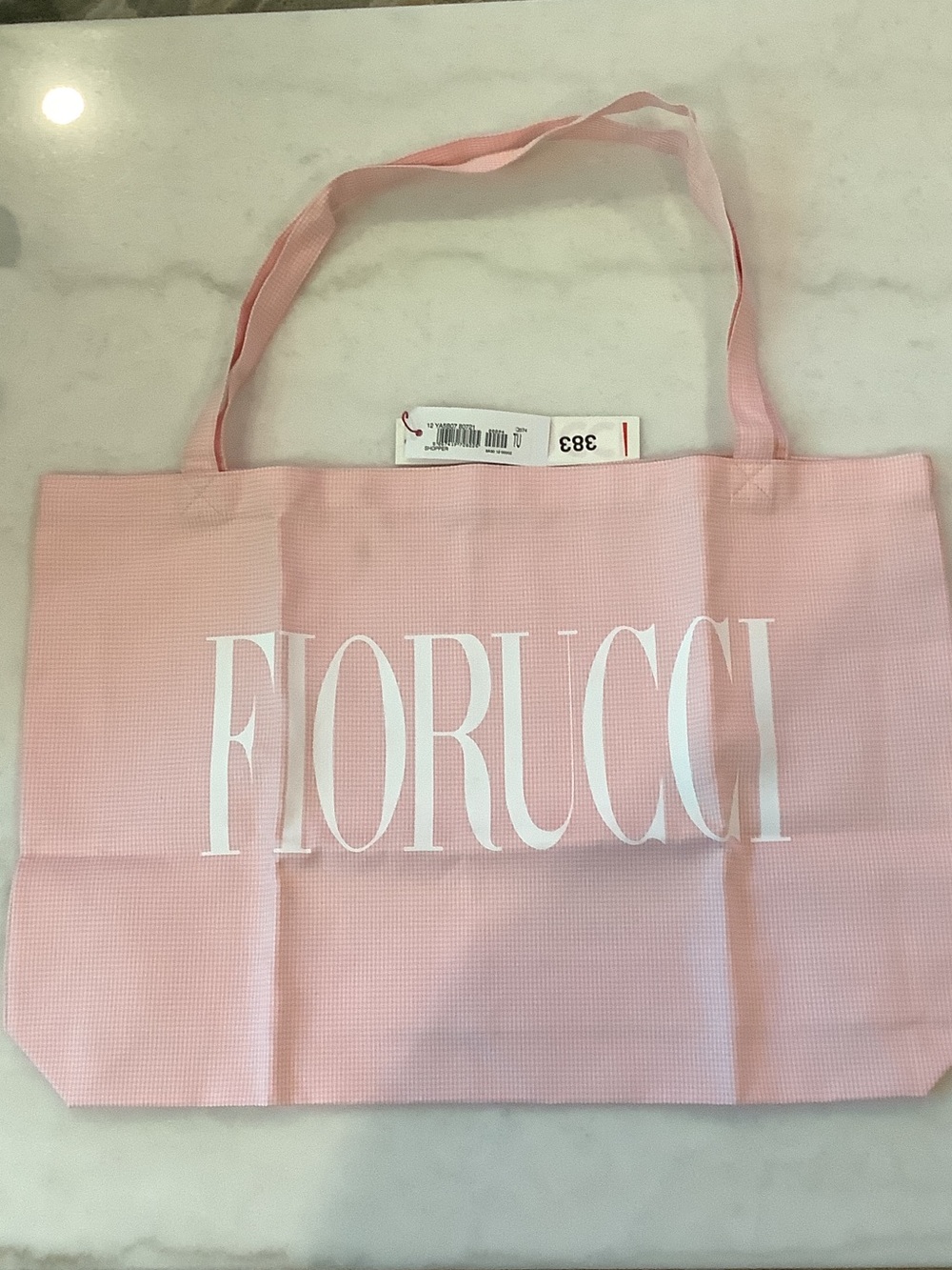 Fiorucci Light Pink Tote with White Logo, Brand New